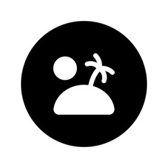 island glyph circular icon