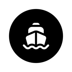 ship glyph circular icon