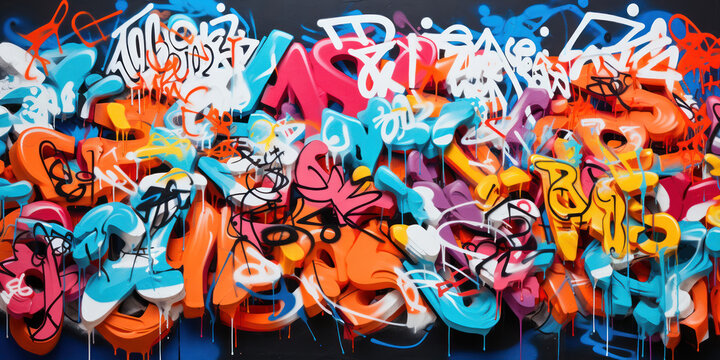 Vivid graffiti covering the walls of a structure