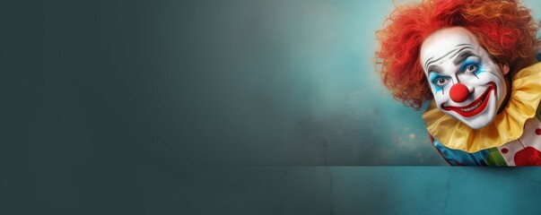 Banner with free copy space for text - clown with smile.