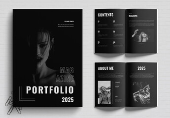 Black Portfolio Magazine Layout