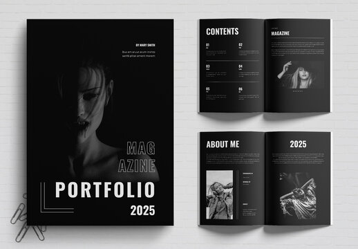 Black Portfolio Magazine Layout