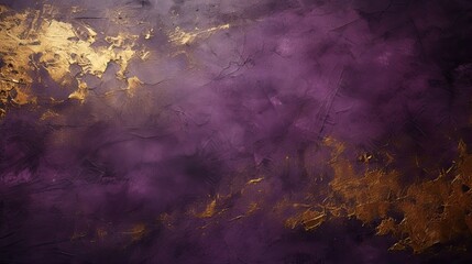 Uniform Aubergine Texture with Gold Paint Stroke