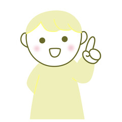 Obraz premium 指さしする男の子