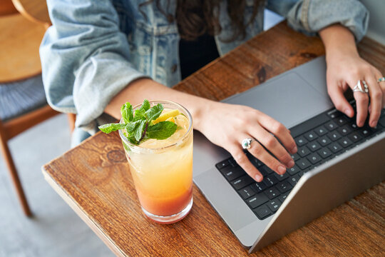 People working in tea cafe