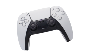 Next gen white game controller dual sense on transparent png