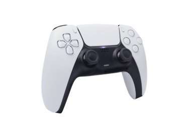White next gen game controller on transparent background