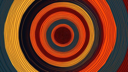 Psychedelic concentric circles background. Abstract concentric rings background. Color geometric design. Technology pattern. Generated by artificial intelligence