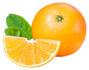 Fresh Orange fruit on white background, Japanese Ehime Orange with slices isolate on white background PNG File.