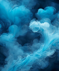 Abstract blue smoke texture. Steam, cloud realistic texture, generative AI