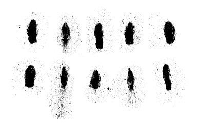 Black ink drops on white background