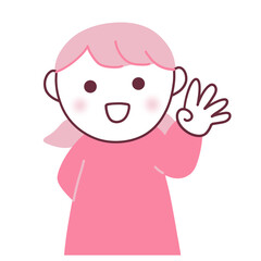 4本指を立てる女の子