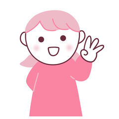 3本指を立てる女の子