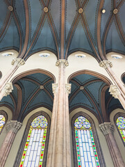 Vaults and windows of the Church of St. Anthony of Padua in Istanbul.