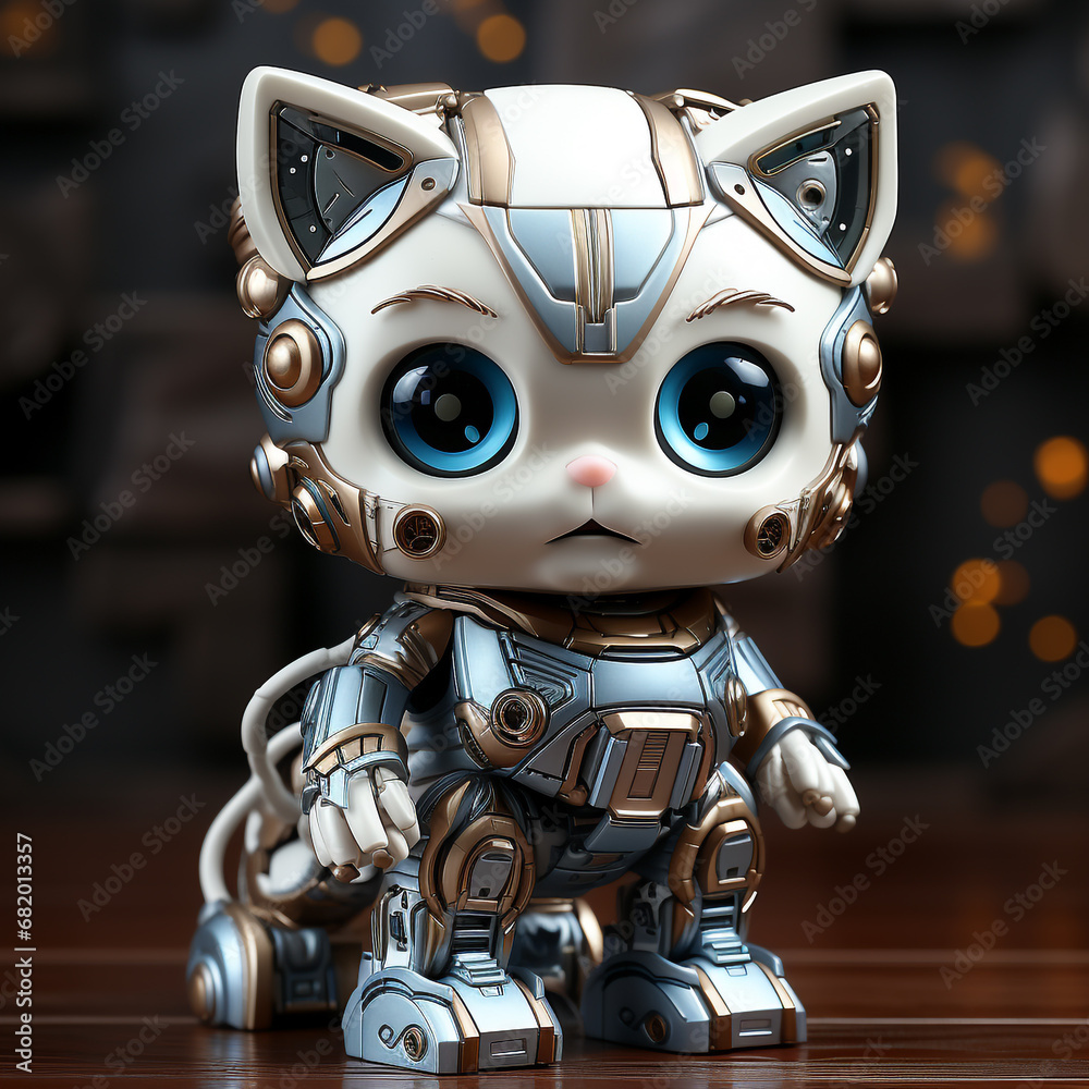 Sticker 3d Robot cartoon cat 