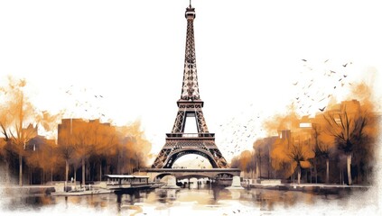 Obraz premium Autumnal Hues at the Eiffel Tower 