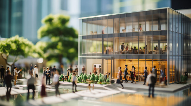 eco sustainable corporate miniature macro photography tilt shift office green lens clean energy earth world future environment business emissions safety CSR responsibility friendly carbon neutral