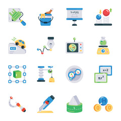Collection of Study Flat Icons 

