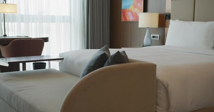 Bedroom in an expensive luxury hotel room