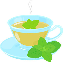 ティーカップに入ったミントティー © logistock