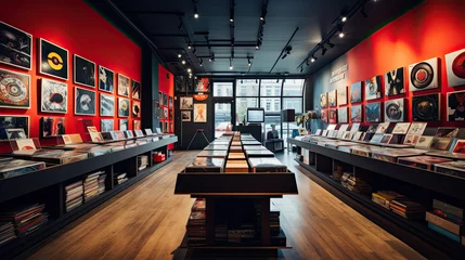 Fotobehang Muziekwinkel Interior of a vinyl store