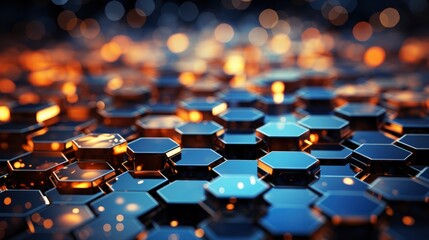 Obraz premium Abstract Technological Hexagonal Background 3D , Background HD For Designer