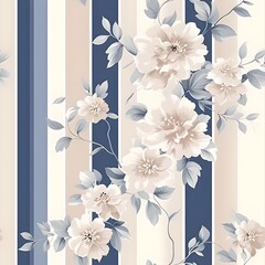 Seamless wallpaper design with intricate floral patterns, blending nature's beauty in illustration.