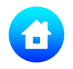 青いグラデーションの家アイコン