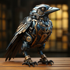 3d Robot crow bird