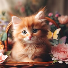 orange cute cat