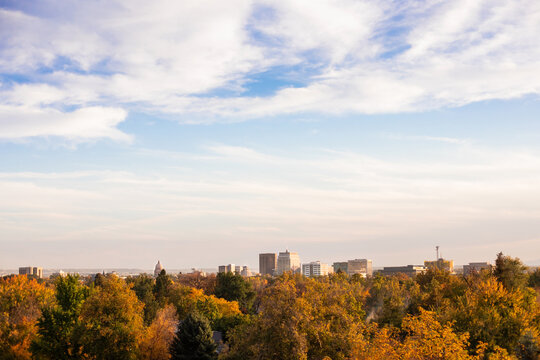 Downtown, Boise Idaho skyline in Fall