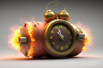 3d Dynamit detonator clock alarm bomb Time - obrazy, fototapety, plakaty