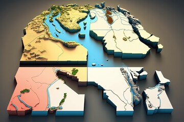 Egypt map Threedimensional