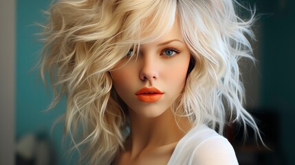 Fototapeta premium Portrait Beautiful Diverse Female Wearing Glasses , Background HD For Designer