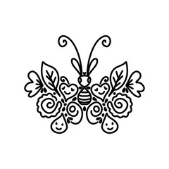 Butterfly fun doodle art