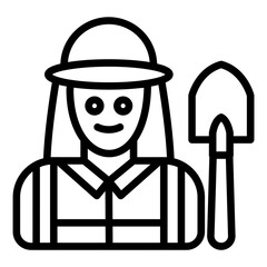 Woman Farmer Icon Style