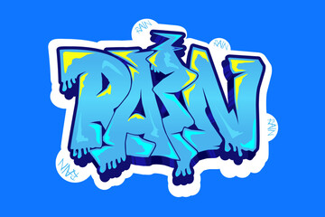 Abstract Word Rain Graffiti Style Font Lettering Vector Illustration Art For Tshirt, Hoodie, and sticker