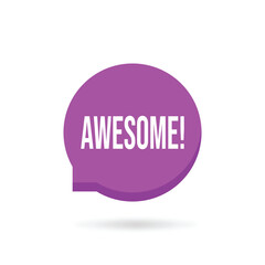 purple simple awesome bubble like small popup. flat style trend modern minimal excellent or surprise logotype graphic design web element isolated on white background