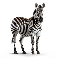 Fototapeta na wymiar A Zebra on white background