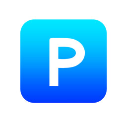 青いグラデーションのPマーク