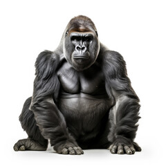 Fototapeta na wymiar A Gorilla full shape realistic photo on white background