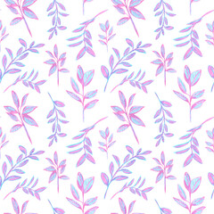Fototapeta premium Watercolor pastel seamless floral pattern 
