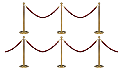 Mock up gold walkway barrier