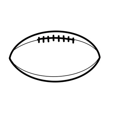 ragby ball sport Hand drawn organic line doodle