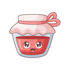 Cute Strawberry Jam Character Design Illustration
