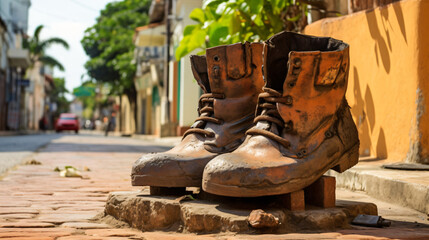 Old Boots Sculpture