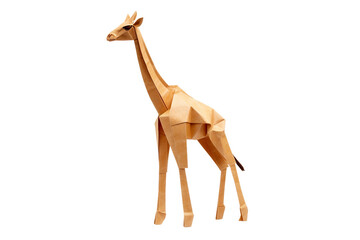 Crafted Paper Giraffe Sculpture on a transparent background