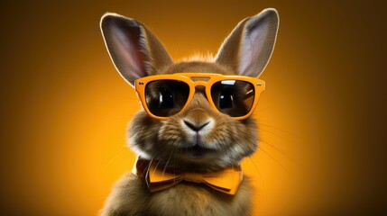 Obraz premium Cute rabbit wearing sunglasses