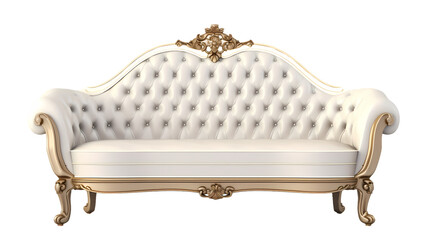 European style sofa on transparent background, white background, isolated, stool illustration