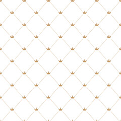 Fototapeta premium Seamless pattern of crown and lines for texture, textiles, packaging, simple backgrounds and creative design